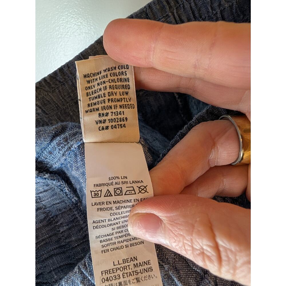 L.L. Bean Women's Gray Drawstring Linen-Blend Shorts - Picture 6 of 6